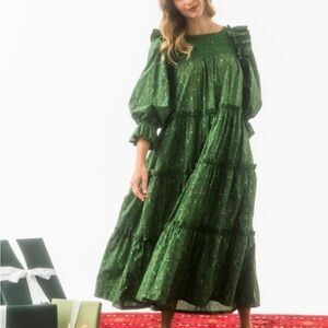 Vanessa verde floral Mi Golondrina dress